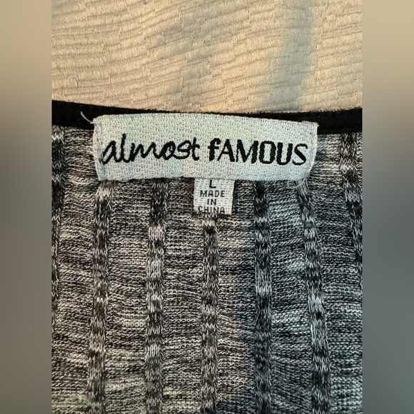 Almost Famous Heather Gray Ribbed Bodycon Sweater Dress. Size L. Side ruched. - Picture 4 of 4